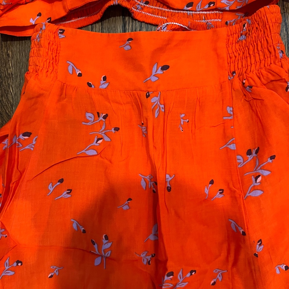 Free People Bright Orange Floral Maxi Dress - Picture 4 of 8